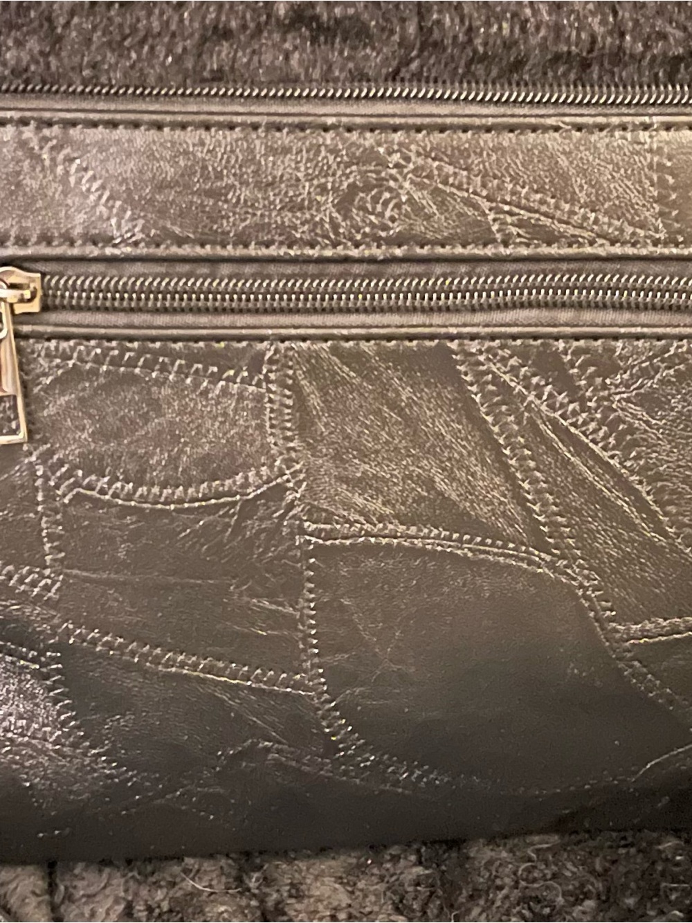 Designer Black Studded Leather Crossbody Bag - Picture 2 of 2